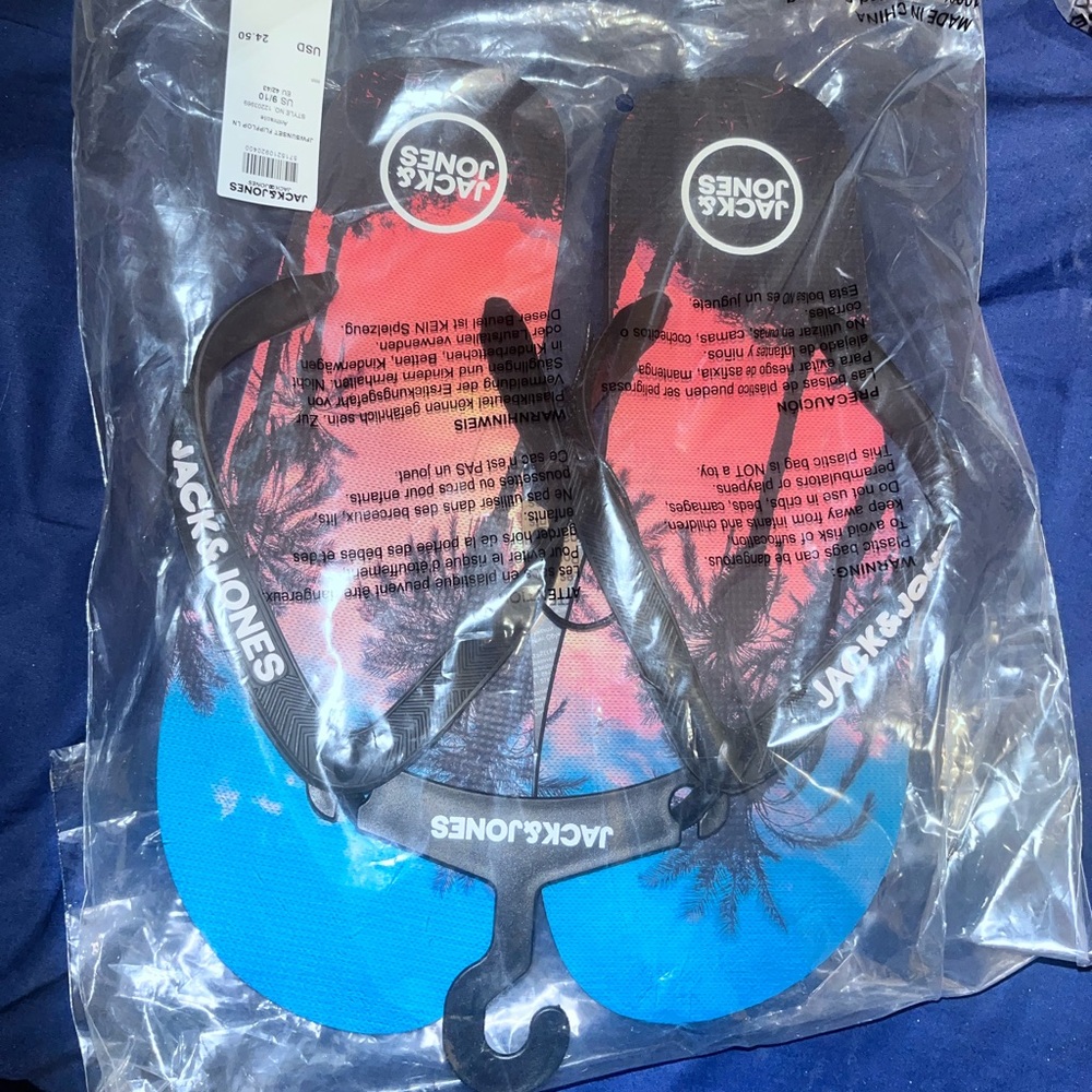 Jack & Jones Sandals / Flip Flops. Red and Blue Size 9 - 10